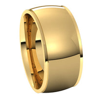 14K Yellow Gold 9 mm Half Round Edge Comfort Fit Wedding Band 6