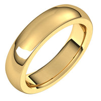 18K Yellow Gold 5 mm Half Round Comfort Fit Heavy Wedding Band 1