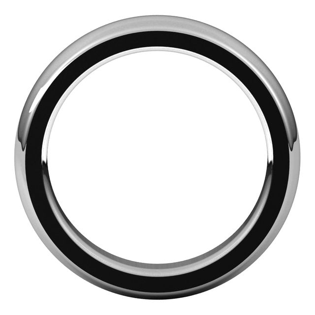 18K White Gold 5 mm Half Round Comfort Fit Heavy Wedding Band 2