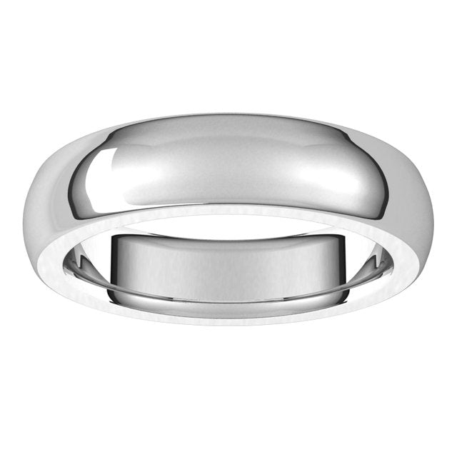18K White Gold 5 mm Half Round Comfort Fit Heavy Wedding Band 3
