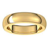 18K Yellow Gold 5 mm Half Round Comfort Fit Heavy Wedding Band 3