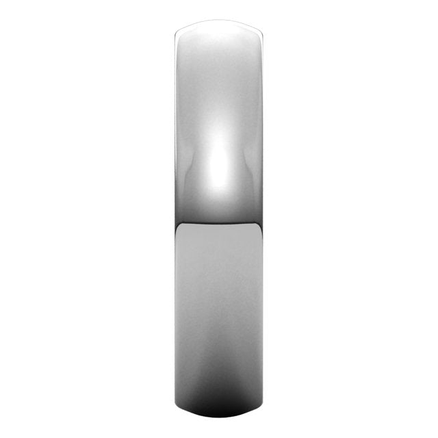 18K White Gold 5 mm Half Round Comfort Fit Heavy Wedding Band 4