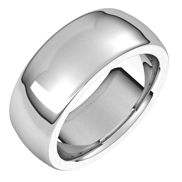 18K White Gold 8 mm Half Round Comfort Fit Heavy Wedding Band 1