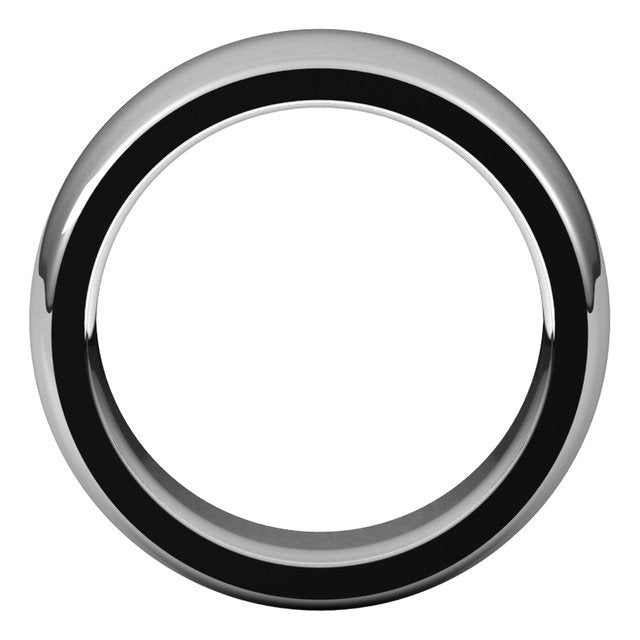18K White Gold 8 mm Half Round Comfort Fit Heavy Wedding Band 2