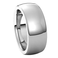 18K White Gold 8 mm Half Round Comfort Fit Heavy Wedding Band 6