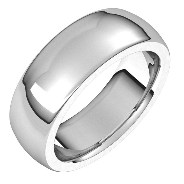 Sterling Silver 7 mm Half Round Comfort Fit Heavy Wedding Band 1