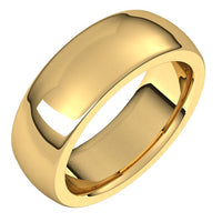 18K Yellow Gold 7 mm Half Round Comfort Fit Heavy Wedding Band 1