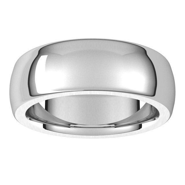 Sterling Silver 7 mm Half Round Comfort Fit Heavy Wedding Band 3