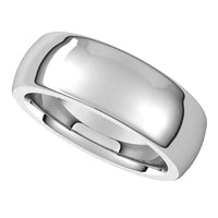 Sterling Silver 7 mm Half Round Comfort Fit Heavy Wedding Band 5
