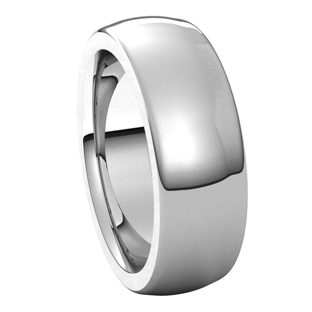 Sterling Silver 7 mm Half Round Comfort Fit Heavy Wedding Band