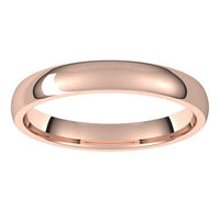 18K Rose Gold 3 mm Half Round Light Wedding Band 3