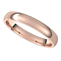 18K Rose Gold 3 mm Half Round Light Wedding Band 5
