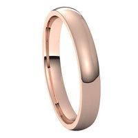 18K Rose Gold 3 mm Half Round Light Wedding Band 6