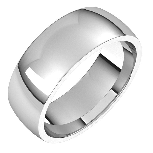 Sterling Silver 7 mm Half Round Comfort Fit Light Wedding Band 1