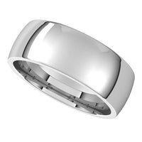 Sterling Silver 7 mm Half Round Comfort Fit Light Wedding Band 5