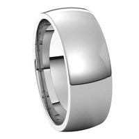 Sterling Silver 7 mm Half Round Comfort Fit Light Wedding Band 6