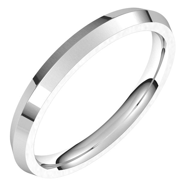 14K White Gold 2.5 mm Knife Edge Comfort Fit Wedding Band 1