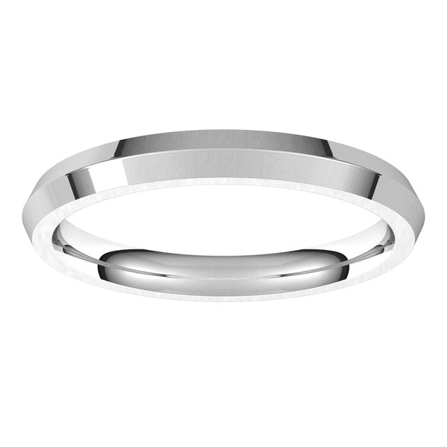 14K White Gold 2.5 mm Knife Edge Comfort Fit Wedding Band 3