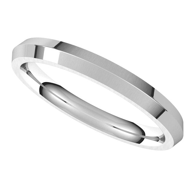 14K White Gold 2.5 mm Knife Edge Comfort Fit Wedding Band 5