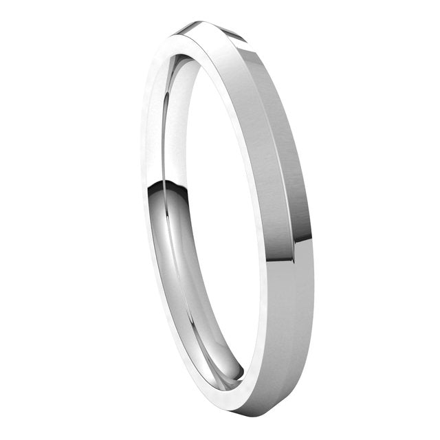 14K White Gold 2.5 mm Knife Edge Comfort Fit Wedding Band 6
