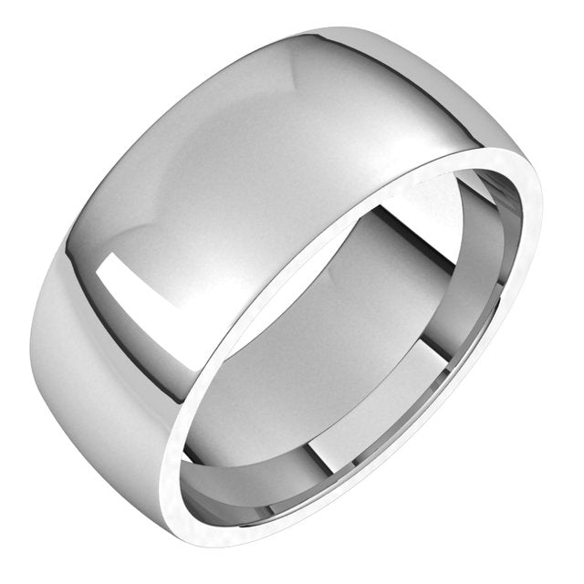 Sterling Silver 8 mm Half Round Comfort Fit Light Wedding Band 1