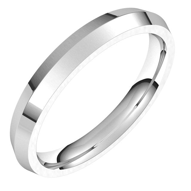 Sterling Silver 3 mm Knife Edge Comfort Fit Wedding Band 1