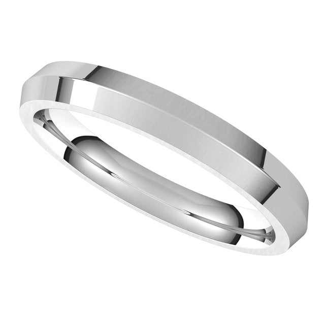 Sterling Silver 3 mm Knife Edge Comfort Fit Wedding Band 5