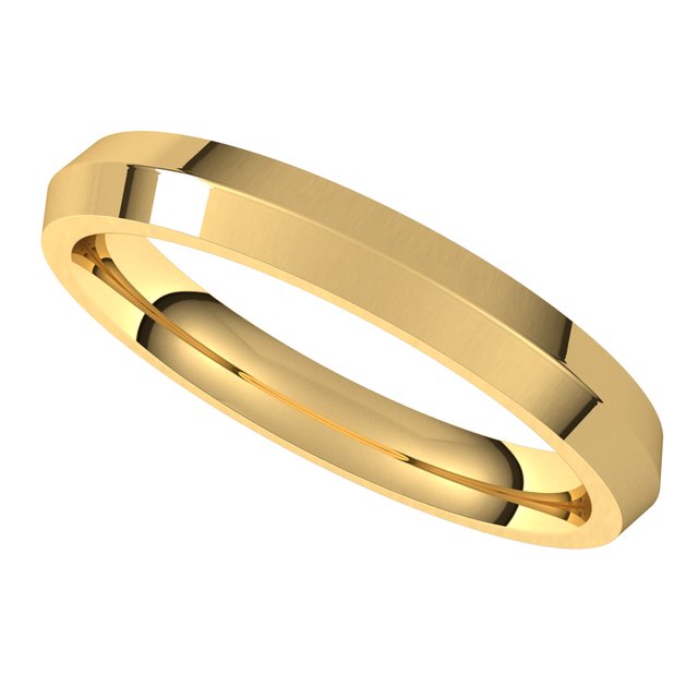 14K Yellow Gold 3 mm Knife Edge Comfort Fit Wedding Band 5