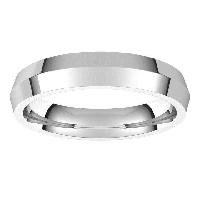 18K White Gold 4 mm Knife Edge Comfort Fit Wedding Band 3