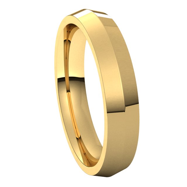 18K Yellow Gold 4 mm Knife Edge Comfort Fit Wedding Band 6