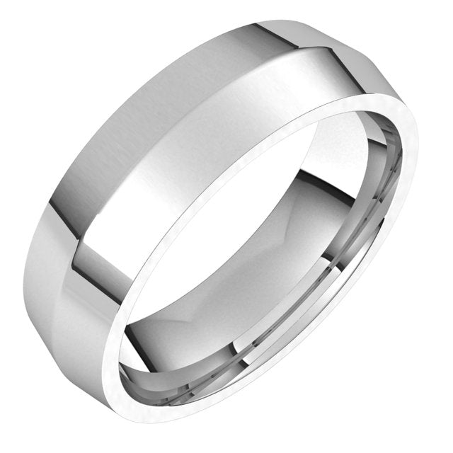 Sterling Silver 6 mm Knife Edge Comfort Fit Wedding Band 1