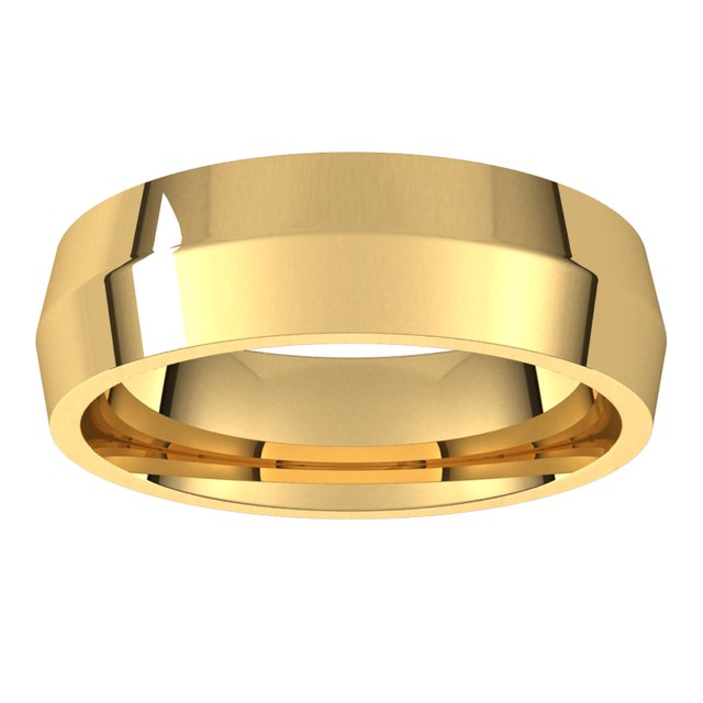 14K Yellow Gold 6 mm Knife Edge Comfort Fit Wedding Band 3