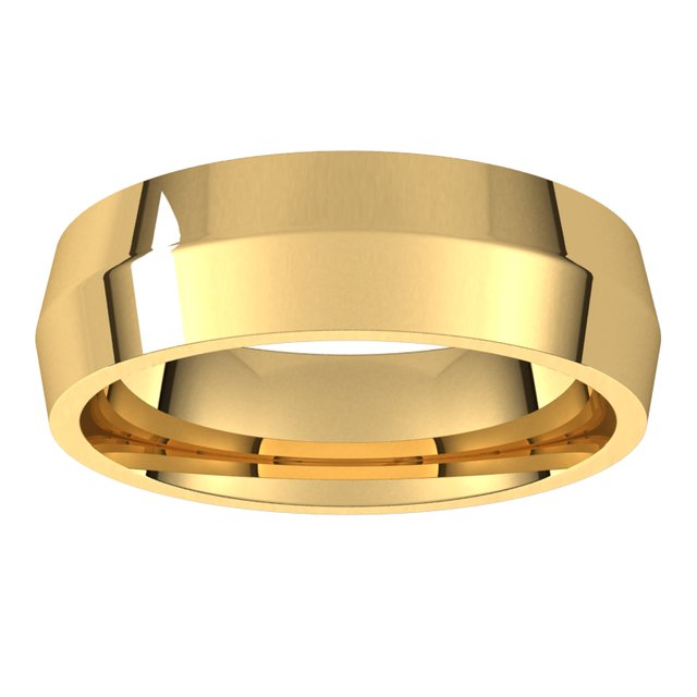 18K Yellow Gold 6 mm Knife Edge Comfort Fit Wedding Band 3