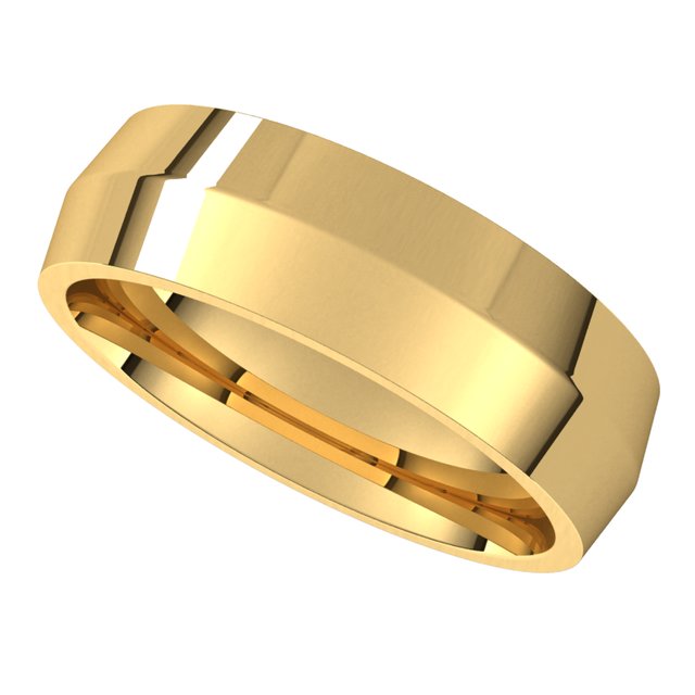 18K Yellow Gold 6 mm Knife Edge Comfort Fit Wedding Band 5