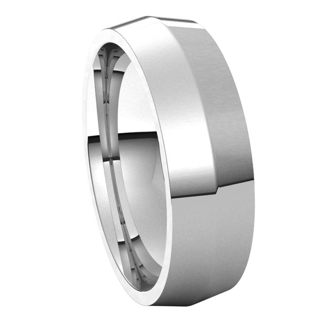 Sterling Silver 6 mm Knife Edge Comfort Fit Wedding Band 6
