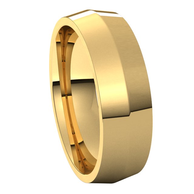 14K Yellow Gold 6 mm Knife Edge Comfort Fit Wedding Band 6