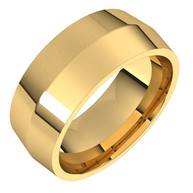 14K Yellow Gold 8 mm Knife Edge Comfort Fit Wedding Band 1