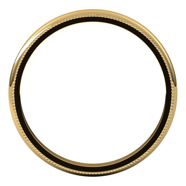 14K Yellow Gold 2.5 mm Milgrain Half Round Wedding Band 2