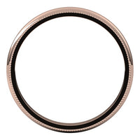 14K Rose Gold 2.5 mm Milgrain Half Round Wedding Band 2