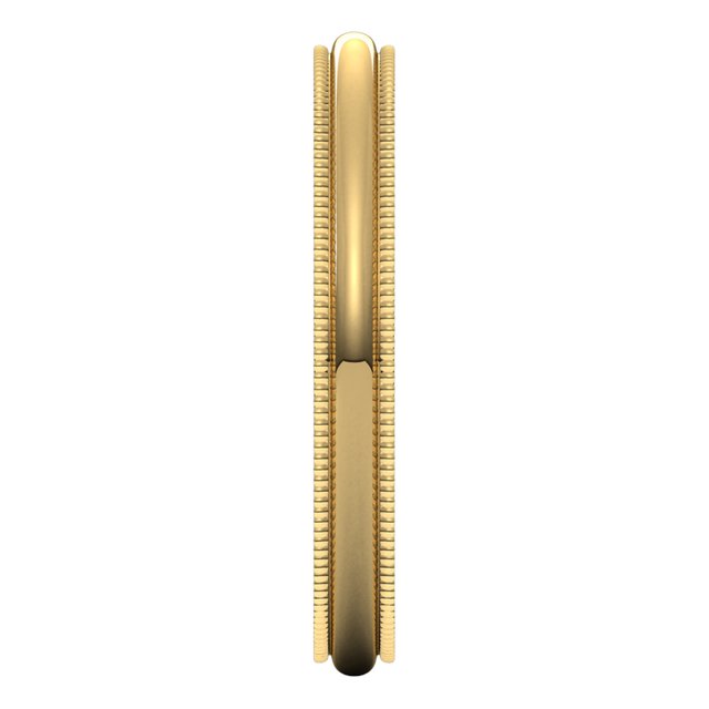14K Yellow Gold 2.5 mm Milgrain Half Round Wedding Band 4