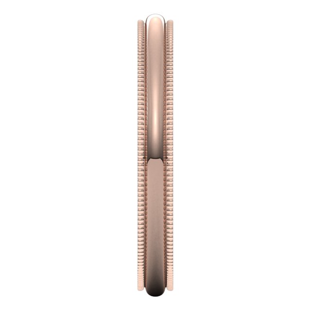 14K Rose Gold 2.5 mm Milgrain Half Round Wedding Band 4