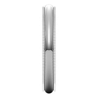 14K White Gold 3 mm Milgrain Half Round Wedding Band 4