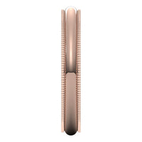 14K Rose Gold 3 mm Milgrain Half Round Wedding Band 4
