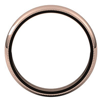 14K Rose Gold 4 mm Milgrain Half Round Wedding Band 2