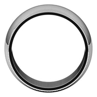 14K White Gold 10 mm Milgrain Half Round Wedding Band 2