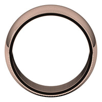 14K Rose Gold 10 mm Milgrain Half Round Wedding Band 2