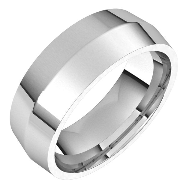 Platinum 7 mm Knife Edge Comfort Fit Wedding Band 1