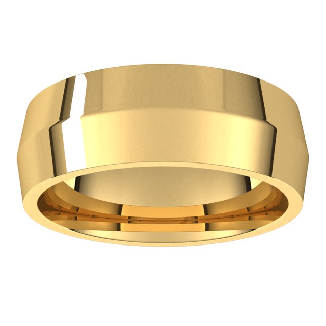 14K Yellow Gold 7 mm Knife Edge Comfort Fit Wedding Band 3