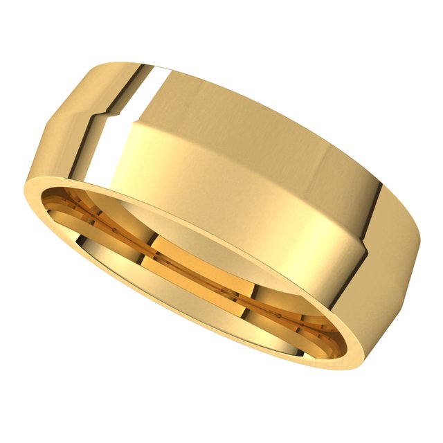 14K Yellow Gold 7 mm Knife Edge Comfort Fit Wedding Band 5
