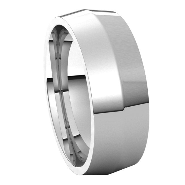 Sterling Silver 7 mm Knife Edge Comfort Fit Wedding Band 6